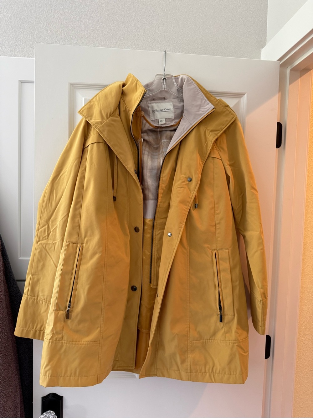 Coldwater Creek Women's Mustard Yellow Trench Coat
